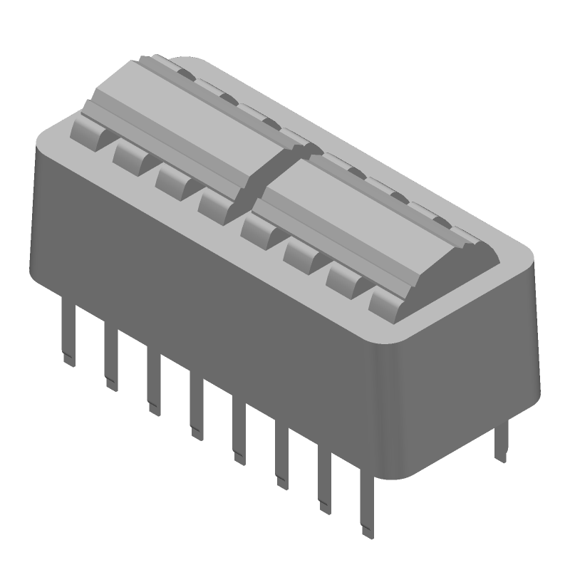 DPDT Rotary DIP Switch, 8 Pos, 1.5A, 50VDC, PC Pin, Thru-Hole