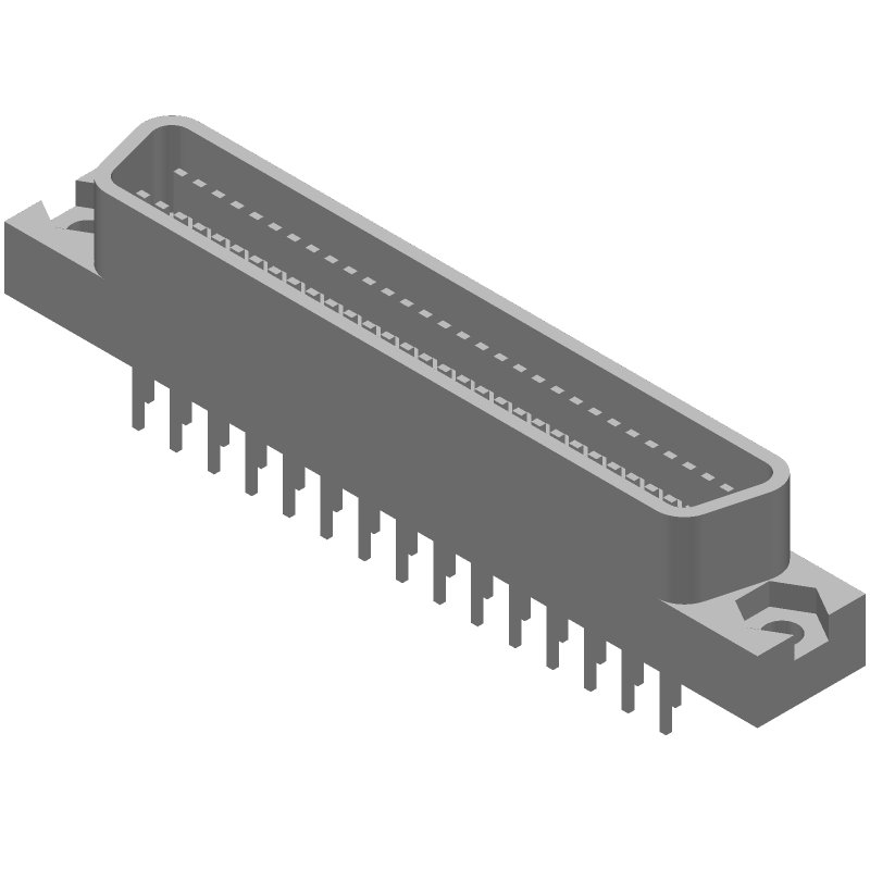 60 Pos Signal Connector, 0.05" Pitch, Gold/Tin, Through Hole, 100V