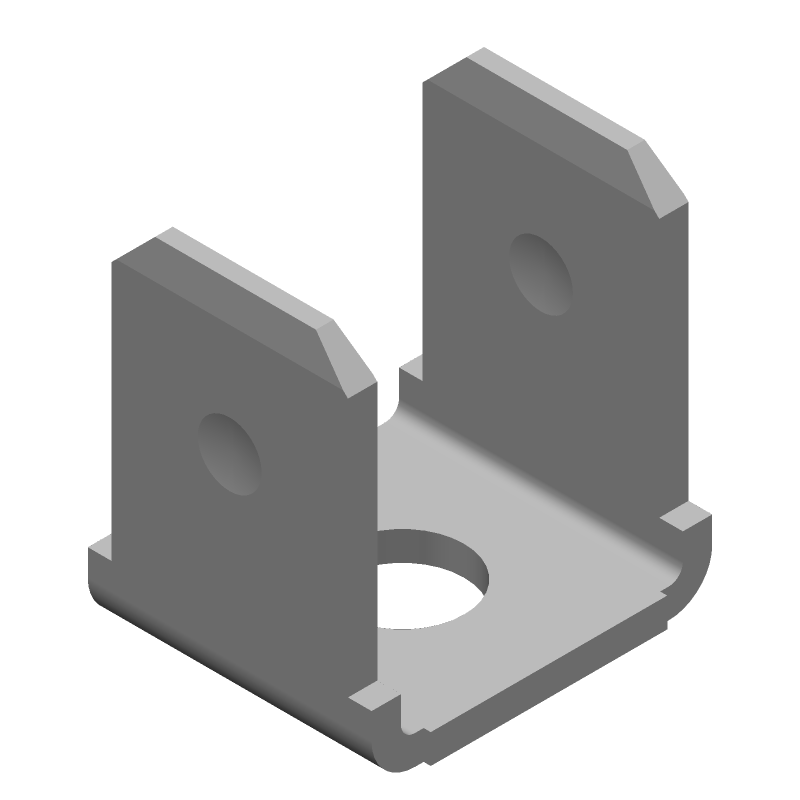 Faston .250 Male Terminal, Brass/Tin, Right Angle, Non-Insulated