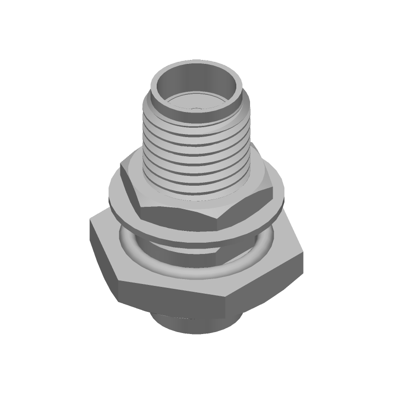 SMA RF Coax Connector, 18GHz, 50 Ohm, Crimp, Panel Mount, Gold