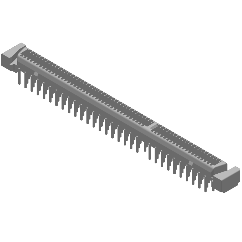 120 Pos Female FH Connector, 2 Row, 0.05" Pitch, Gold/Tin Plated