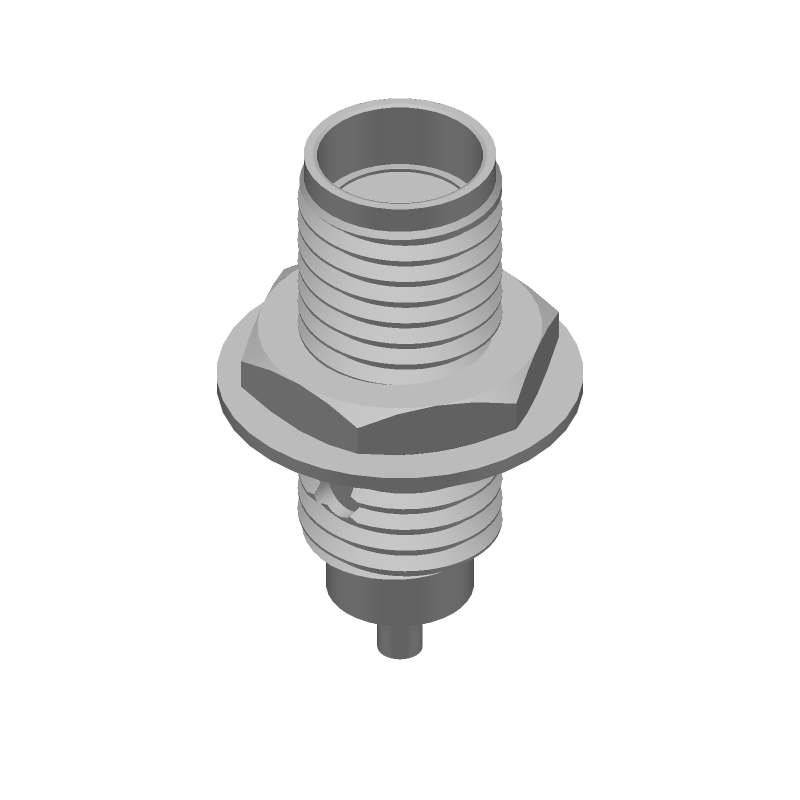 SMA RF Connector, 18GHz, 50 Ohm, Solder, Panel Mount, Gold