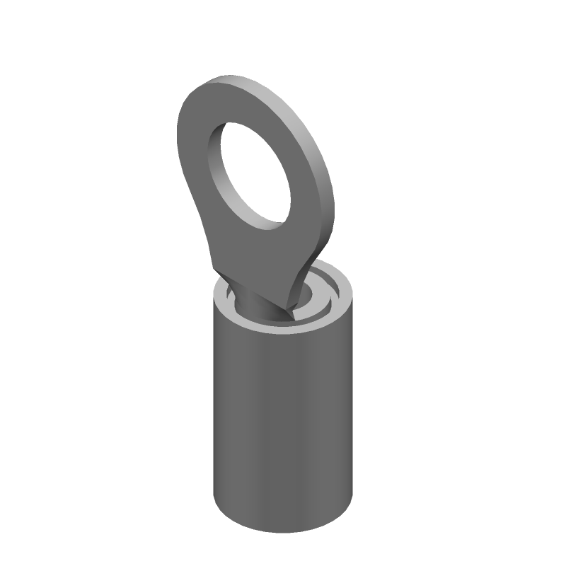 PIDG Terminal, 16-14 AWG, Female, Straight, Tin Plated Copper