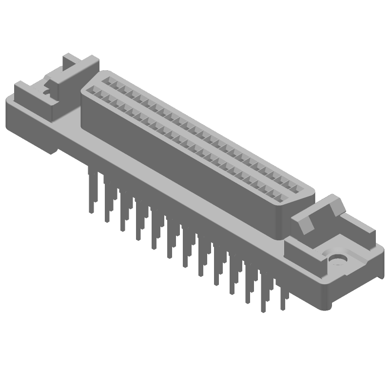 50 Pos Signal Connector, Straight, Through Hole, Shielded, Gold Plated