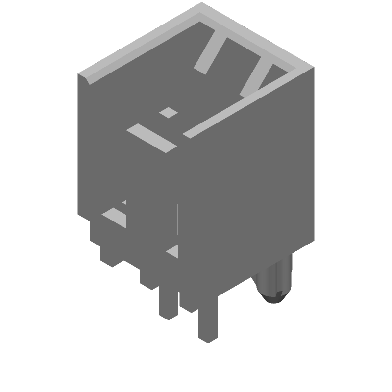 2 Pos 2.54mm Gold Shrouded Header, 5A, 250V, Thru-Hole