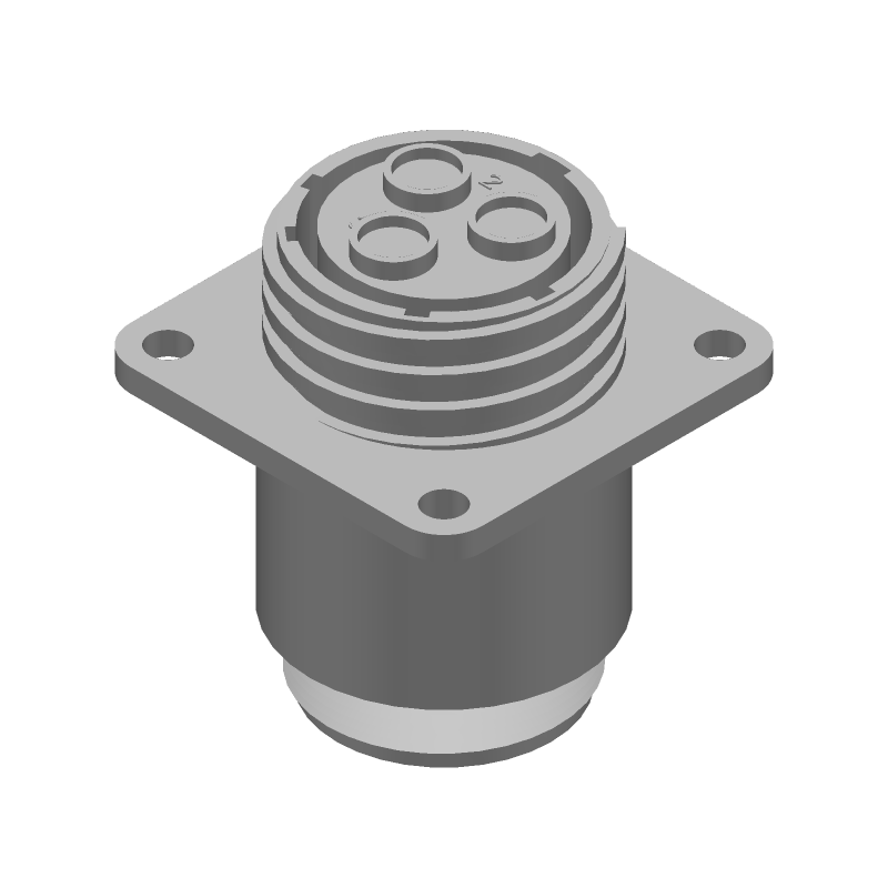3 Pos Crimp Receptacle, Straight, Panel Mount, IP65, Thermoplastic