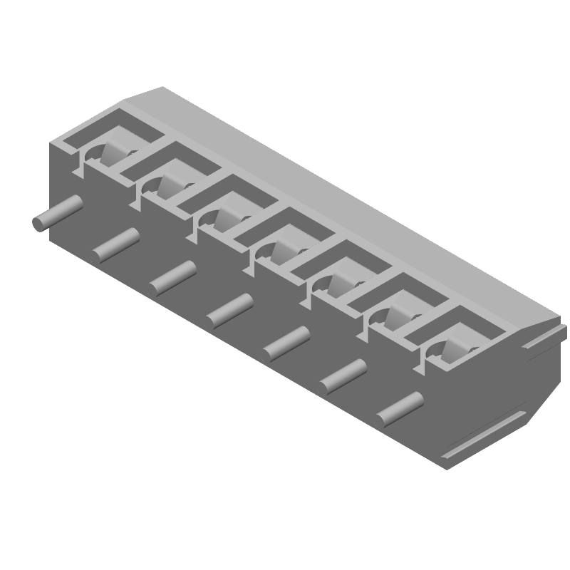 7 Pos 5mm Terminal Block, Straight, Thru-Hole, 10A, 300V