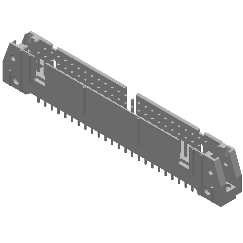 50 Pos 2.54mm Shrouded Header, Male, Gold/Tin/Lead, Red