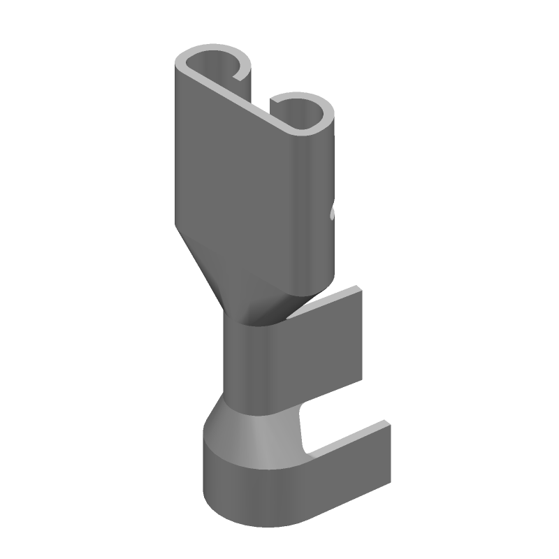 Brass Female Receptacle Terminal, 10-14AWG, 6.35mm Tab, Silver