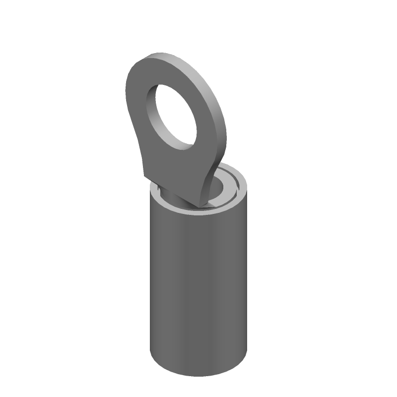 PIDG Ring Terminal, 10-12AWG, Yellow Nylon, Tin Plated Copper