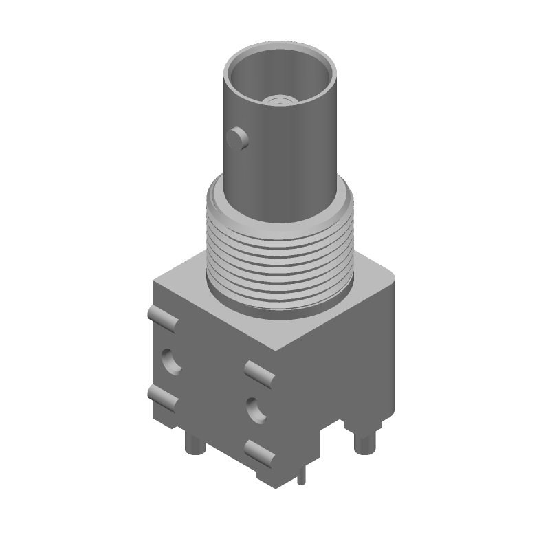 BNC RF Connector, 2GHz, 75 Ohm, Solder, Straight, Gold