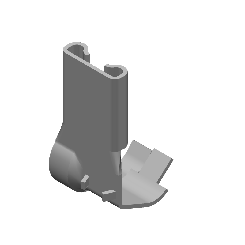 Brass Receptacle Terminal, 16-20AWG, Right Angle, Non-Insulated