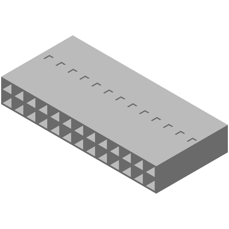 Board Connector, 26 Contact(s), 2 Row(s), Female, 0.1 inch Pitch, Crimp Terminal, Black Insulator,