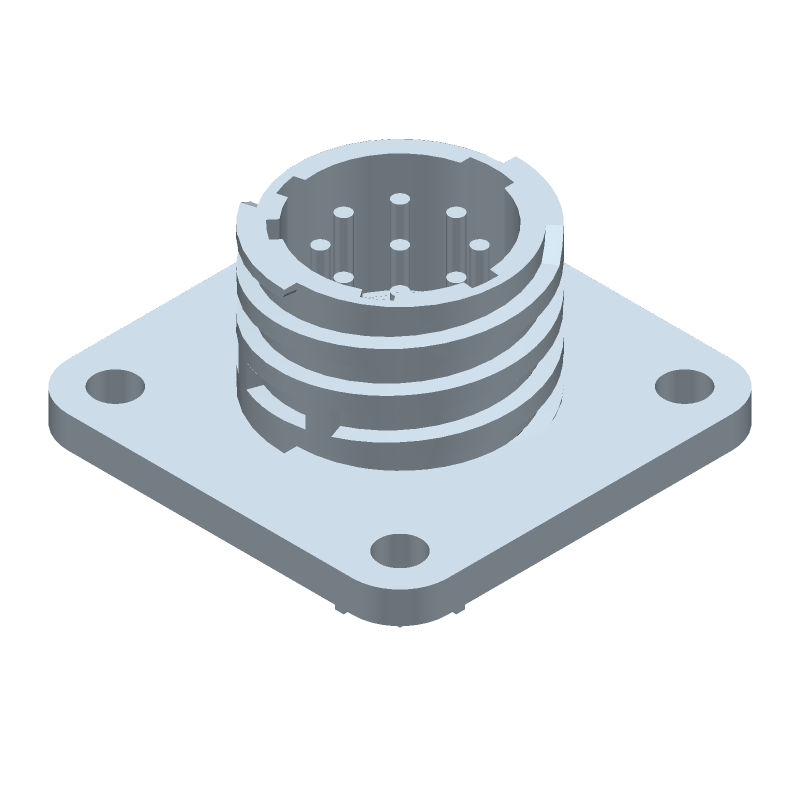9 Pos Circular Connector, Panel Mount, Gold Contacts, 250V