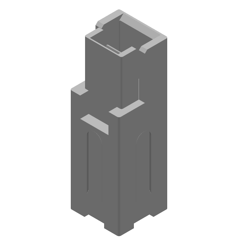 1 Pos Power Connector, Male, 600V, Crimp, Black