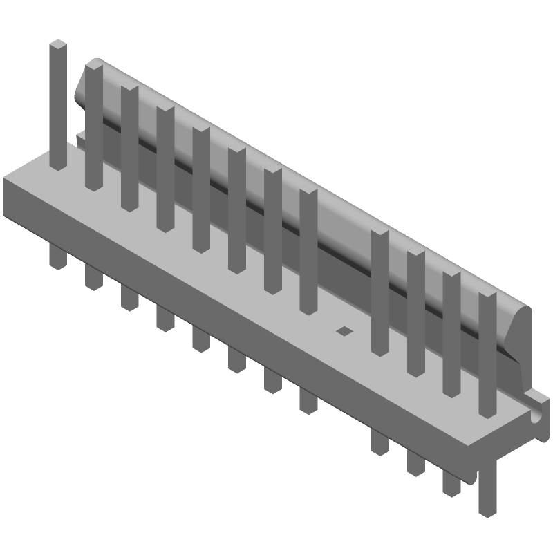 Wire-to-Board Header, 13 Pos, 2.54mm Pitch, Solder, Straight, 5A