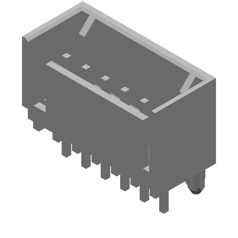 6 Pos 2.54mm Shrouded Header, Male, Solder, Thru-Hole