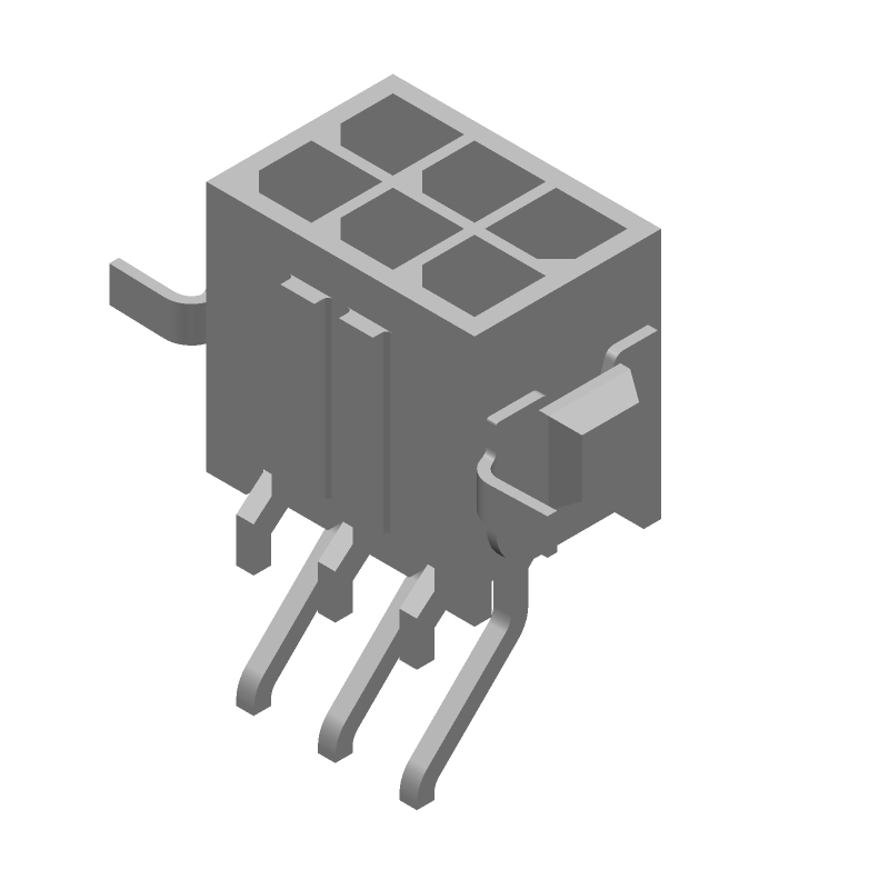6 Pos, 5A, 250V, Wire-to-Board, Male Pin, SMT, Right Angle Connector