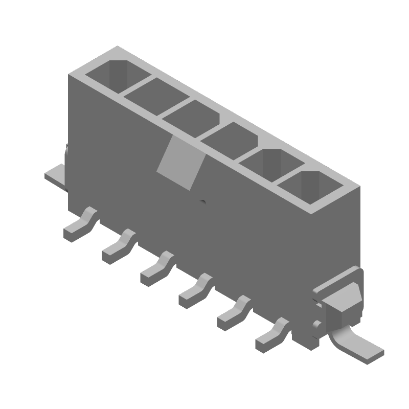 6 Pos Wire-to-Board HDR, 5A, 250V, Gold/Tin, SMT