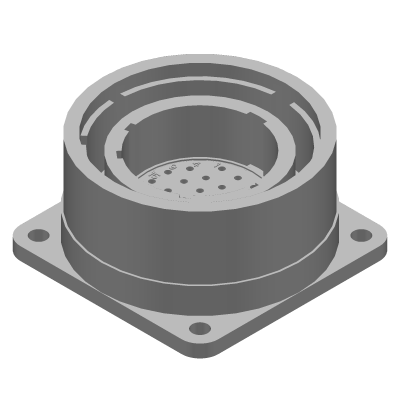 28 Pos Crimp Circular Connector, Metal Shell, Panel Mount, Straight
