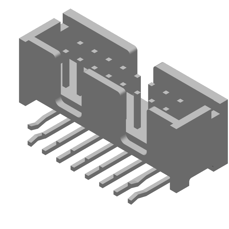 16 Pos 2.54mm RA Shrouded Header, Male, Gold/Tin Plating