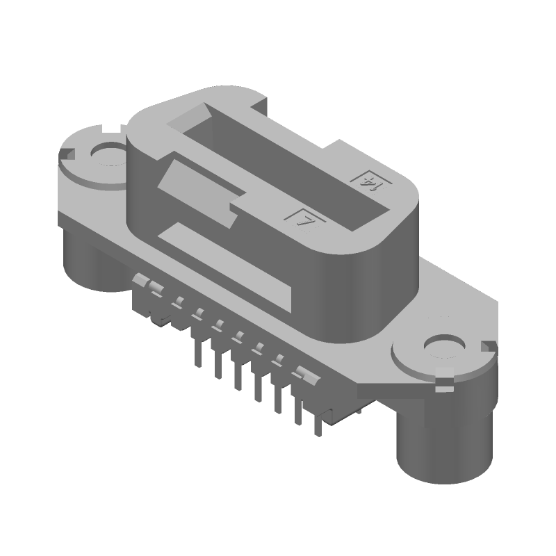 14 Pos 2 Row Vertical Mount Ethernet Connector, Gold/Tin Plated