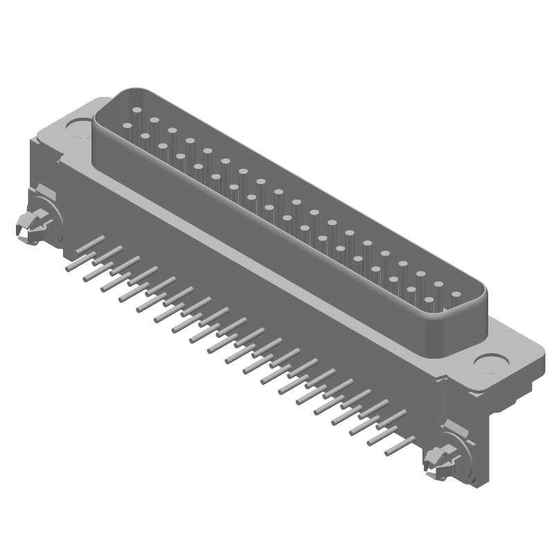 37 Pos D-Sub RA Plug, Shielded, Solder, 125V, 105°C
