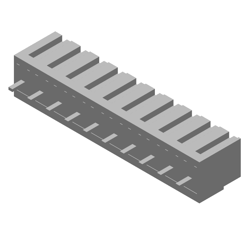 10 Pos Terminal Block, 12A, 150V, 3.81mm Pitch, ST Thru-Hole