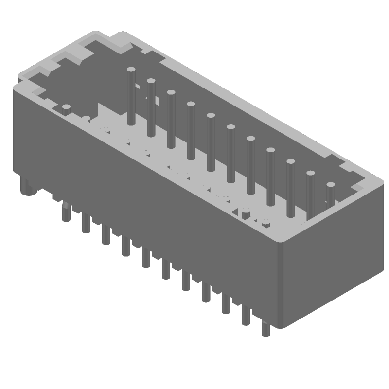 22 Pos 2mm Shrouded Header HDR, Straight, Solder, 4A, 125V