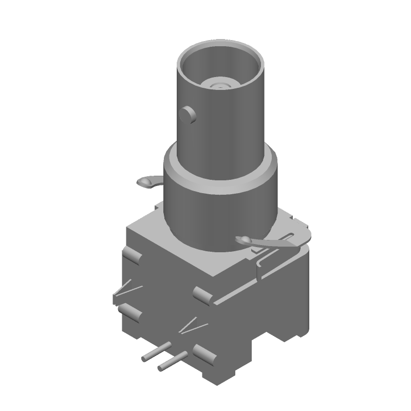 RF Connector, BNC, 50 Ohm, RA, Thru-Hole, Gold Contact