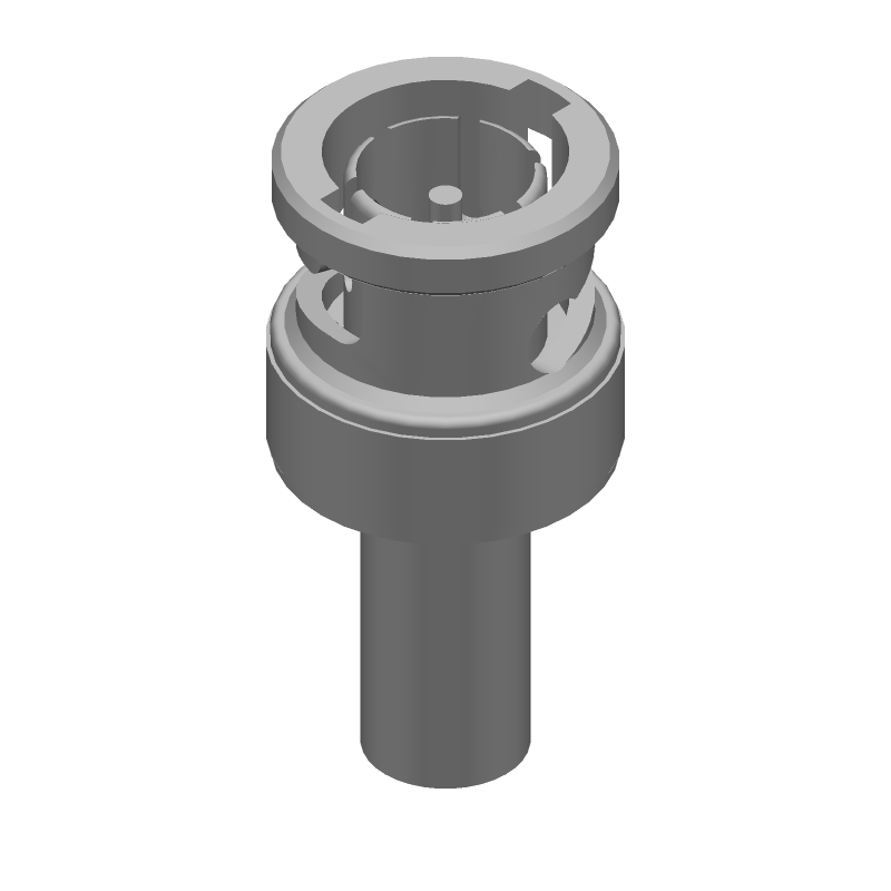 BNC RF Connector, 2GHz, 75 Ohm, Crimp, ST, Cable Mount, Gold