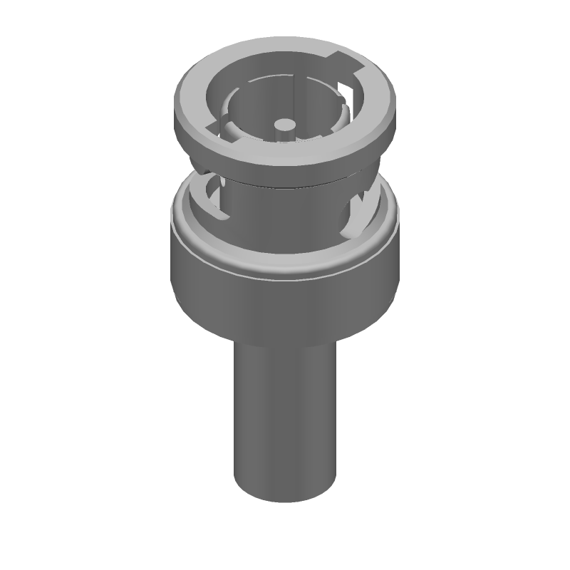BNC RF Connector, 2GHz, 75 Ohm, Crimp, Straight, Cable Mount, Gold Contact