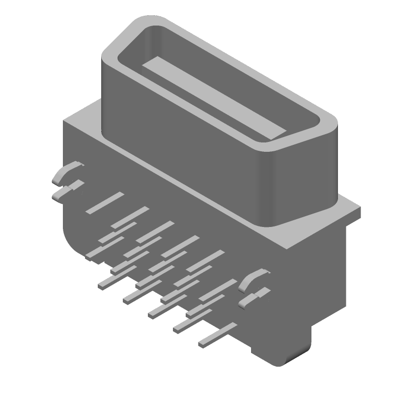 20 Pos Right Angle Board-to-Board Connector, Gold/Tin Plated