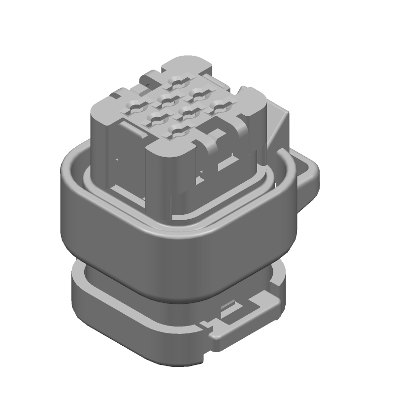 8 Pos Rectangular Connector, Wire-to-Device, Female Socket, Straight