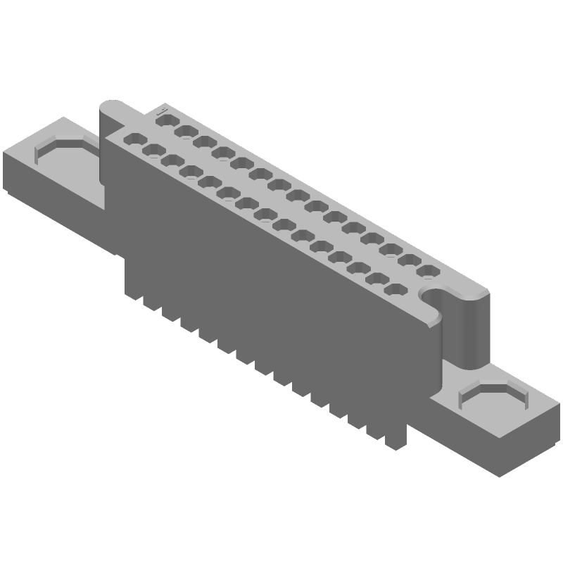 30 Pos 2 Row Gold Female Socket Receptacle, Through Hole