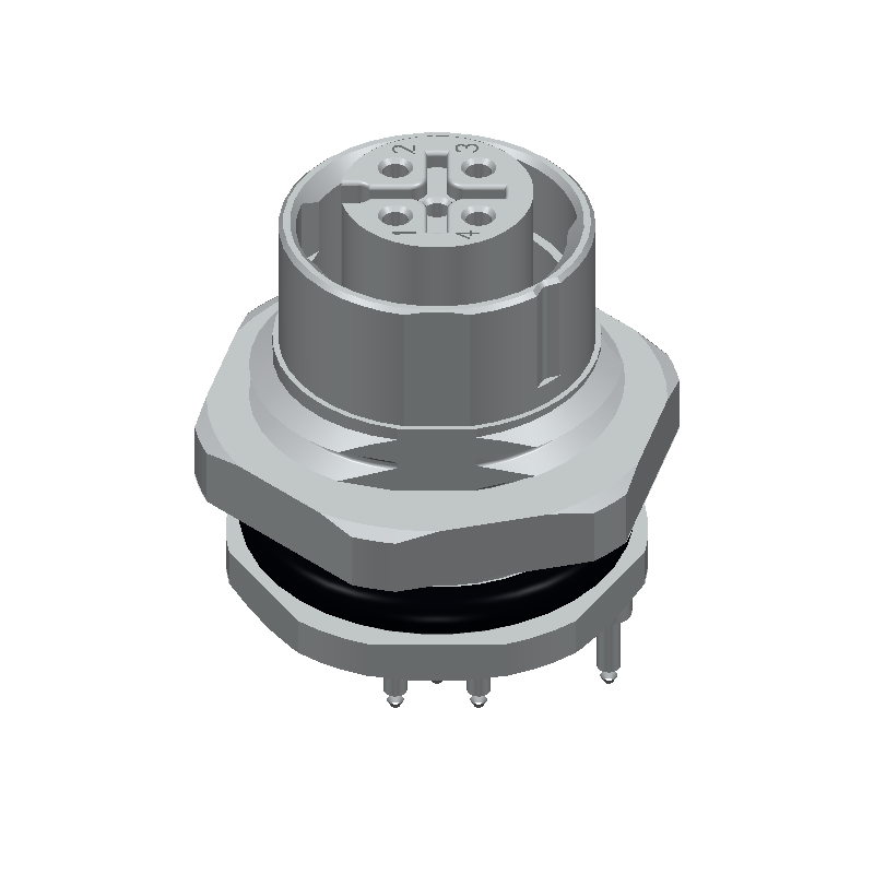 5 Pos Male Circular Connector, 4A, 60V, Solder, IP67, Gold