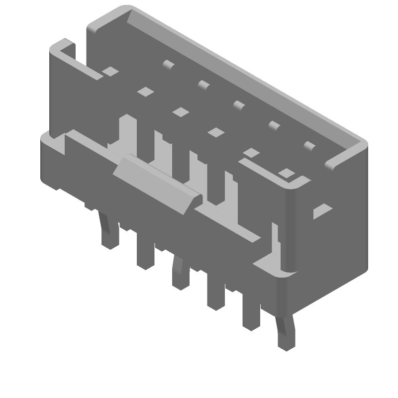 6 Pos 2mm Pitch Straight Header, 3A, Tin, Thru-Hole