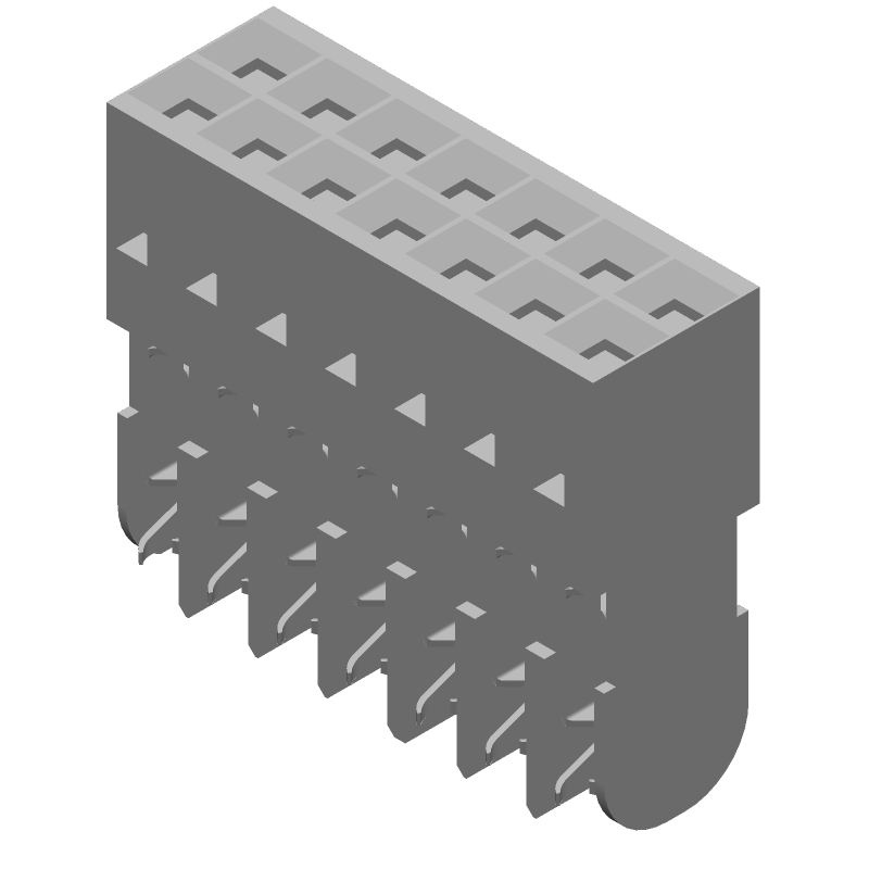 14 Pos 2.54mm IDC Receptacle, 3A, Female Socket, Black