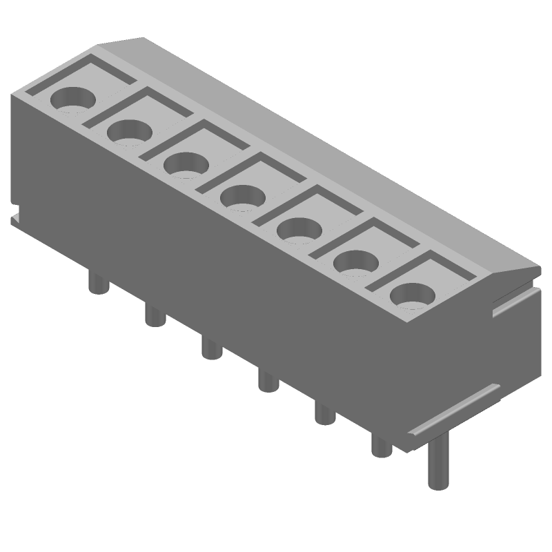 7 Pos RA Terminal Block, 7A, 250V, 3.5mm Pitch, Thru-Hole