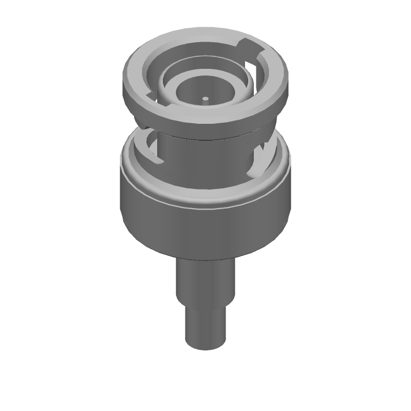 50R BNC Plug, Crimp, Brass/Tin, 4GHz, Male, Straight