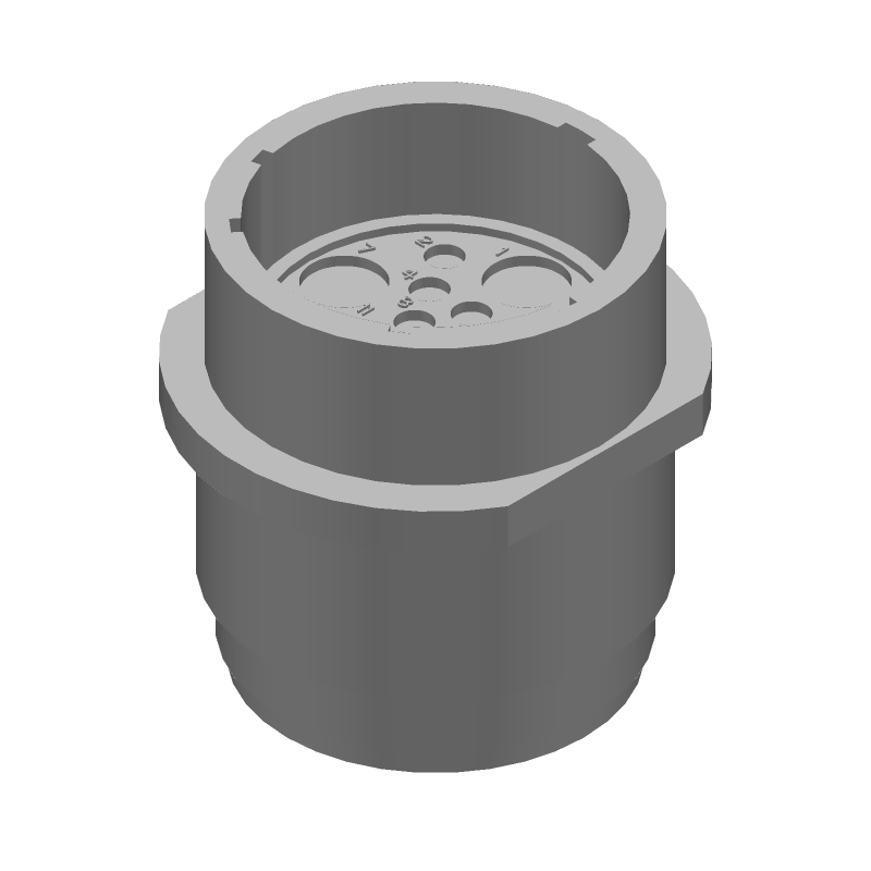16 Pos Circular Connector, Male Crimp, Straight, IP65, Nylon/Metal