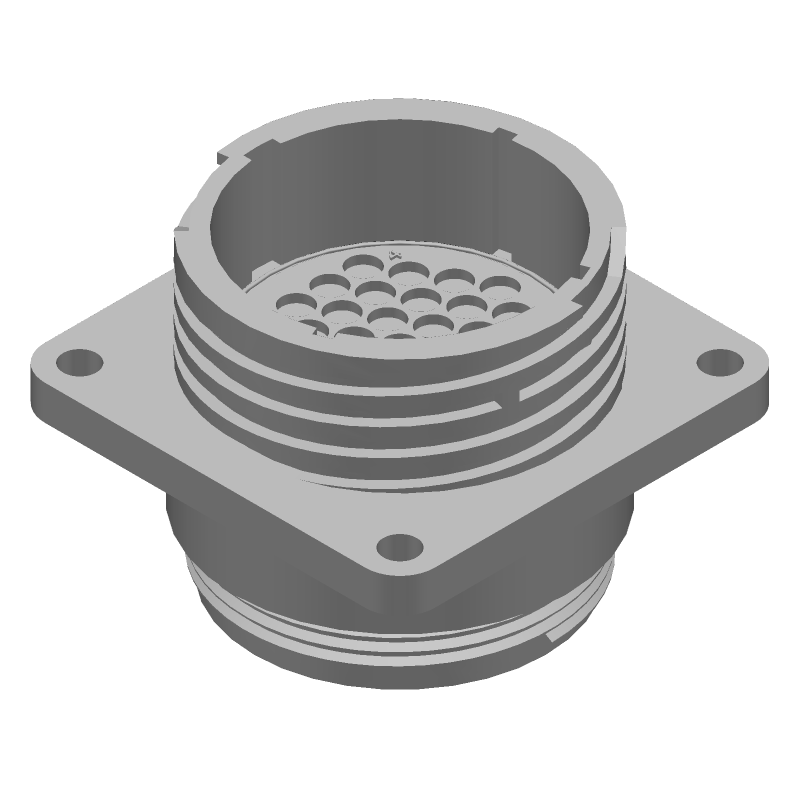 37 Pos Circular Receptacle, Crimp, 250VAC, 600V, UL94 V-0