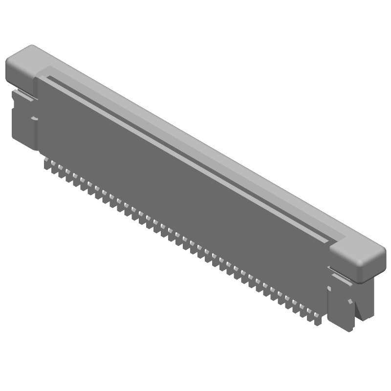 38 Pos FPC Connector, 0.5mm Pitch, RA SMD, 250V, 500mA