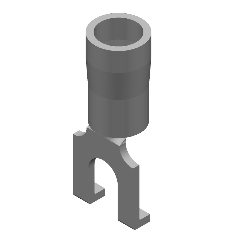 Blue Insulated Spade Terminal, 14-16AWG, Copper/Tin, 600V