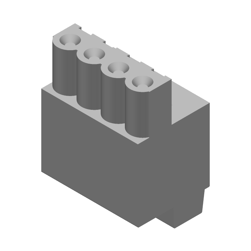 4 Pos Terminal Block, 5mm Pitch, 16A, 300V, Cable Mount