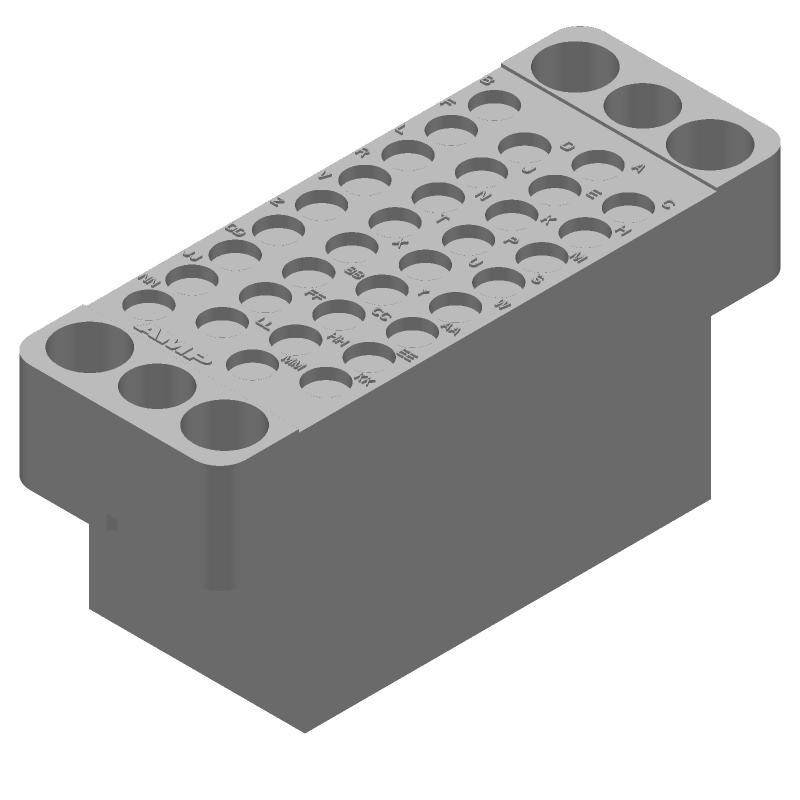 34 Pos Rectangular Plug Housing, Black, UL94 V-0