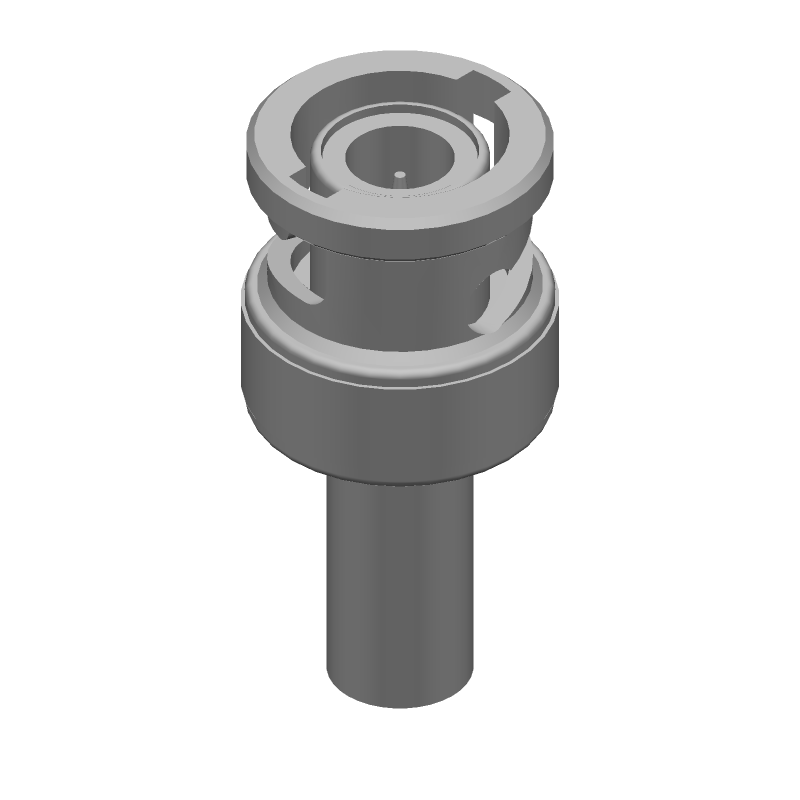 Male BNC Crimp Connector, 4GHz, 50R, Nickel/Gold