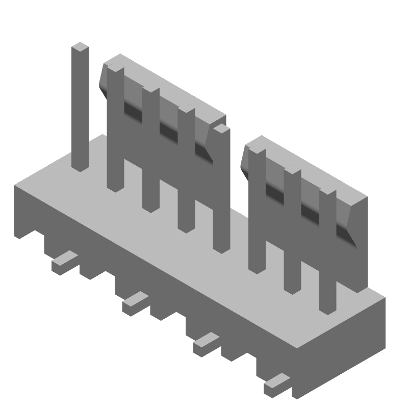 8 Pos 2.54mm SMD Header, Male Pin, 5A, Gold