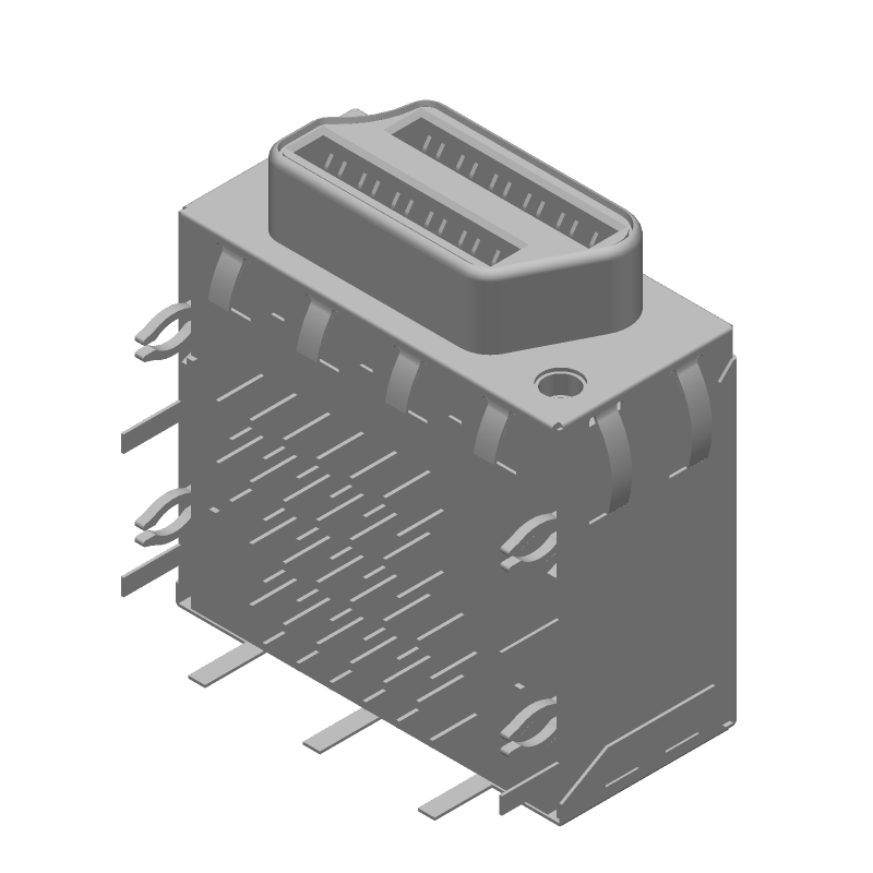 RJ11 Connector, 48 Pos, 1 Port, Shielded, RA Solder