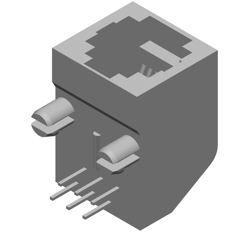 6 Pos Right Angle Male Solder Telecom Connector